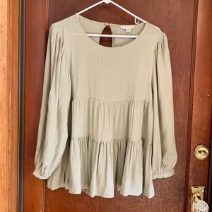 American Eagle Sage Babydoll Blouse